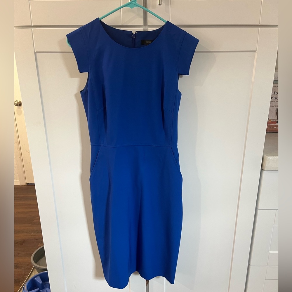 Blue j.crew suiting dress